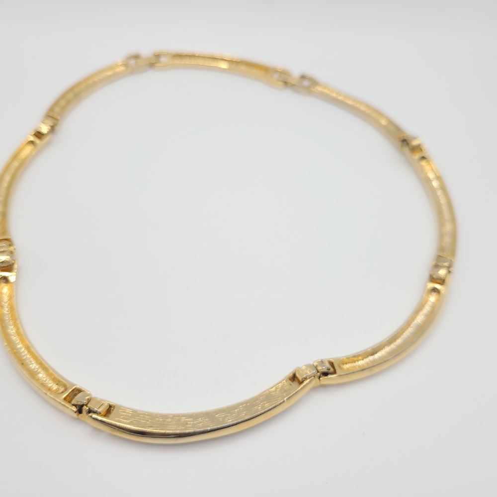 Vintage Gold Tone Crystal Choker Necklace with Extension - Picture 8 of 11